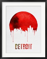 Detroit Skyline Red Fine Art Print