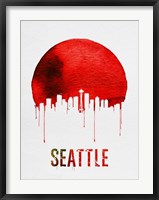 Seattle Skyline Red Fine Art Print