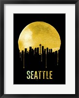 Seattle Skyline Yellow Fine Art Print