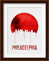 Philadelphia Skyline Red Fine Art Print