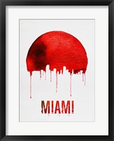 Miami Skyline Red Fine Art Print