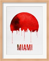 Miami Skyline Red Fine Art Print