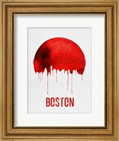 Boston Skyline Red Fine Art Print