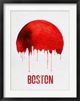 Boston Skyline Red Fine Art Print