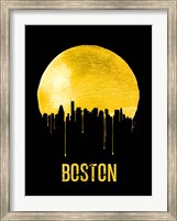 Boston Skyline Yellow Fine Art Print
