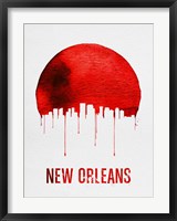 New Orleans Skyline Red Fine Art Print