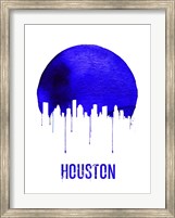 Houston Skyline Blue Fine Art Print