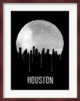 Houston Skyline Black Fine Art Print