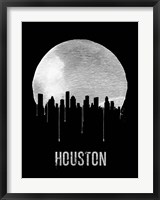 Houston Skyline Black Fine Art Print