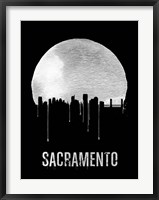 Sacramento Skyline Black Fine Art Print