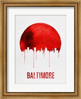Baltimore Skyline Red Fine Art Print