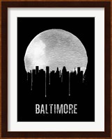 Baltimore Skyline Black Fine Art Print