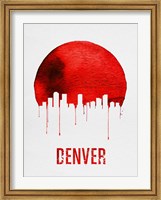 Denver Skyline Red Fine Art Print