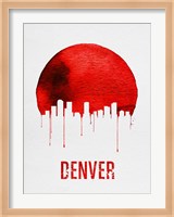 Denver Skyline Red Fine Art Print