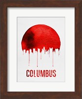 Columbus Skyline Red Fine Art Print