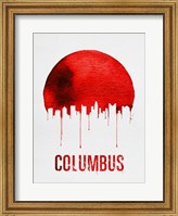 Columbus Skyline Red Fine Art Print