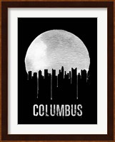 Columbus Skyline Black Fine Art Print