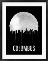 Columbus Skyline Black Fine Art Print