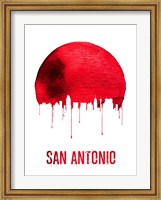San Antonio Skyline Red Fine Art Print