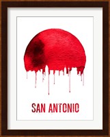 San Antonio Skyline Red Fine Art Print