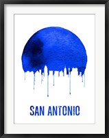 San Antonio Skyline Blue Fine Art Print
