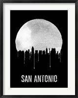San Antonio Skyline Black Fine Art Print