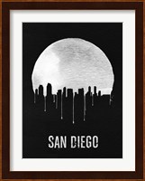 San Diego Skyline Black Fine Art Print