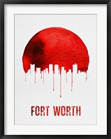 Fort Worth Skyline Red Fine Art Print