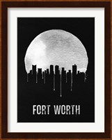 Fort Worth Skyline Black Fine Art Print