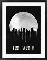 Fort Worth Skyline Black Fine Art Print