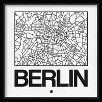 White Map of Berlin Fine Art Print