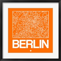 Orange Map of Berlin Fine Art Print