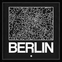 Black Map of Berlin Fine Art Print