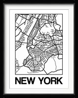 White Map of New York Fine Art Print