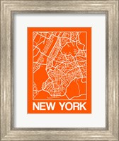 Orange Map of New York Fine Art Print