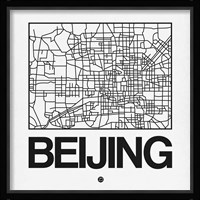White Map of Beijing Fine Art Print