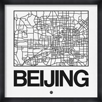 White Map of Beijing Fine Art Print