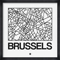 White Map of Brussels Fine Art Print