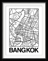 White Map of Bangkok Fine Art Print