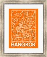 Orange Map of Bangkok Fine Art Print