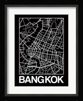 Black Map of Bangkok Fine Art Print