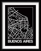 Black Map of Buenos Aires Fine Art Print