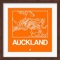 Orange Map of Auckland Fine Art Print