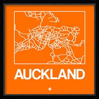 Orange Map of Auckland Fine Art Print
