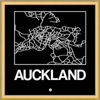 Black Map of Auckland Fine Art Print