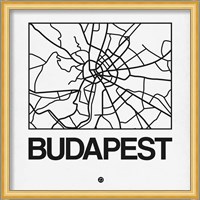 White Map of Budapest Fine Art Print