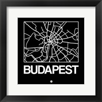 Black Map of Budapest Fine Art Print