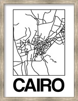 White Map of Cairo Fine Art Print