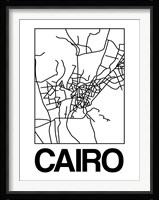 White Map of Cairo Fine Art Print