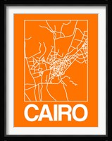 Orange Map of Cairo Fine Art Print